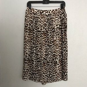 Express leopard pleated midi skirt